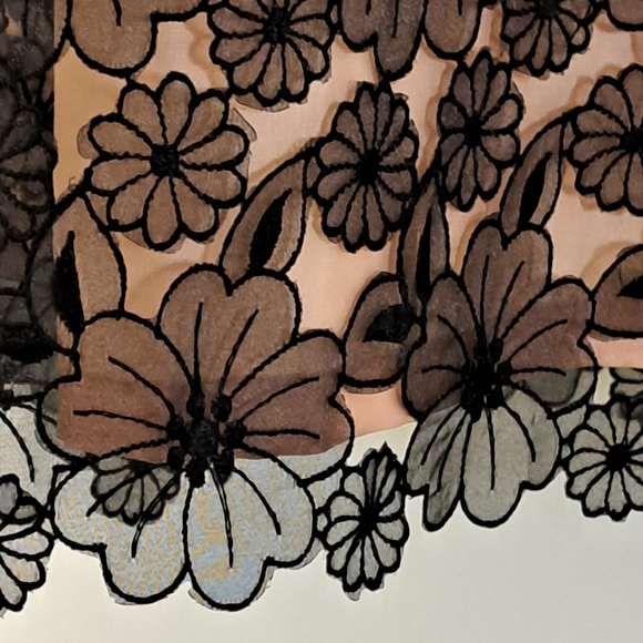 Mark Shale Strapless Black & Brown Organza Lace Overlay Lined Dress Misses 8 - Picture 6 of 9